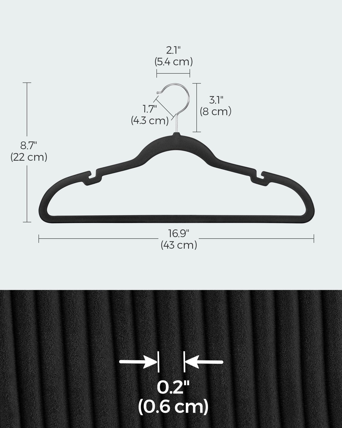 Velvet Hangers 60 Pack, Non-Slip Clothes Hangers