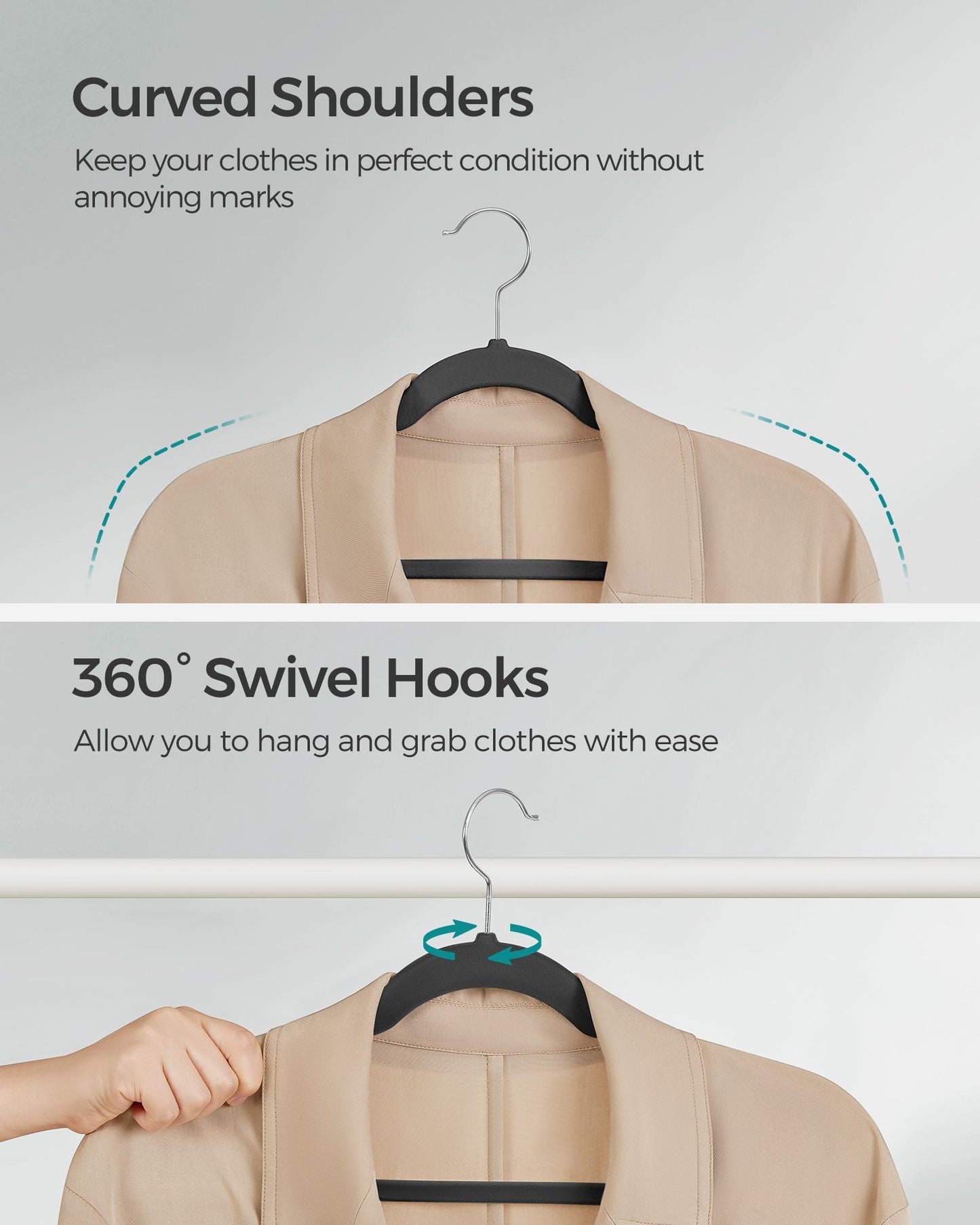 Velvet Hangers 60 Pack, Non-Slip Clothes Hangers