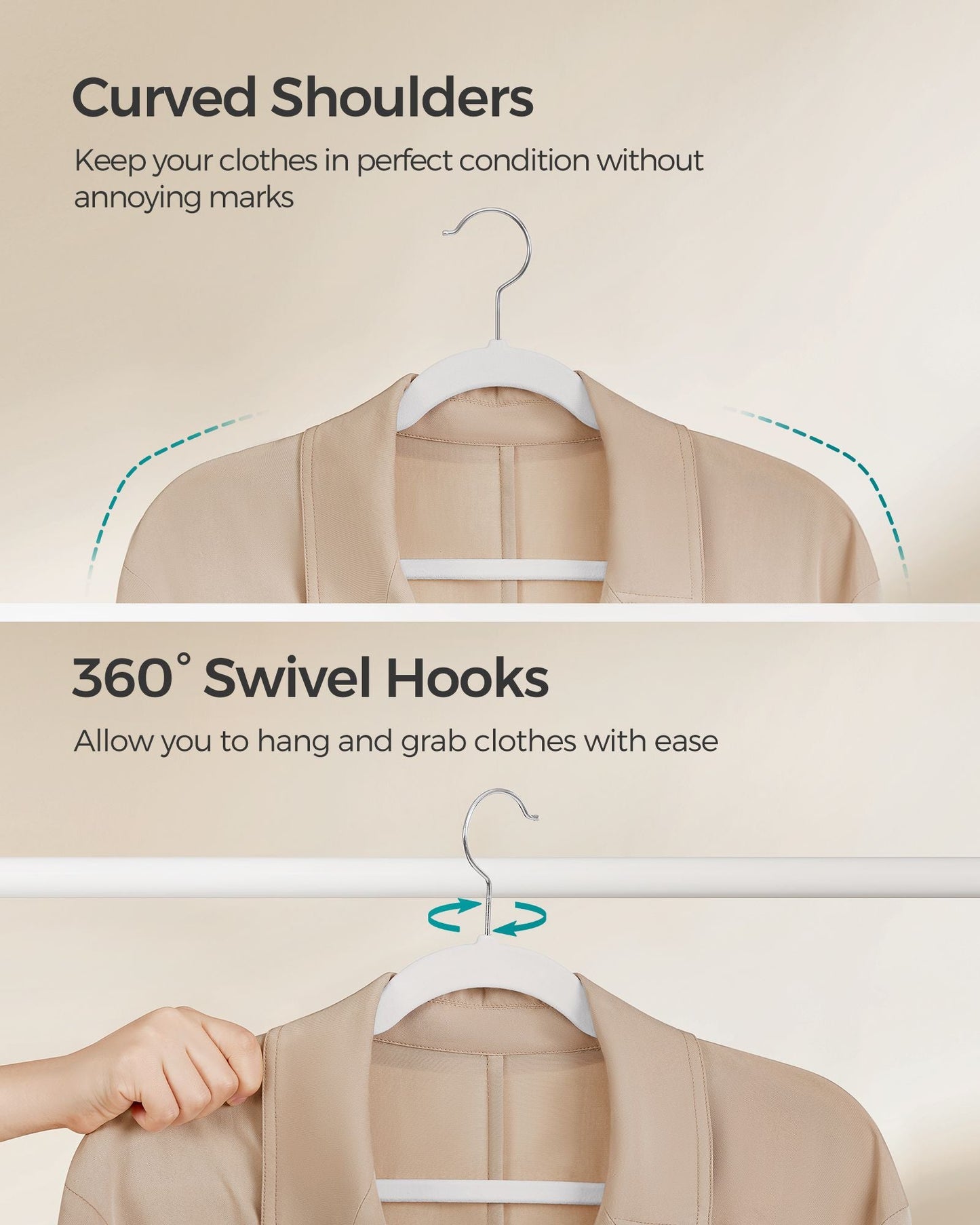 Velvet Hangers 60 Pack, Non-Slip Clothes Hangers