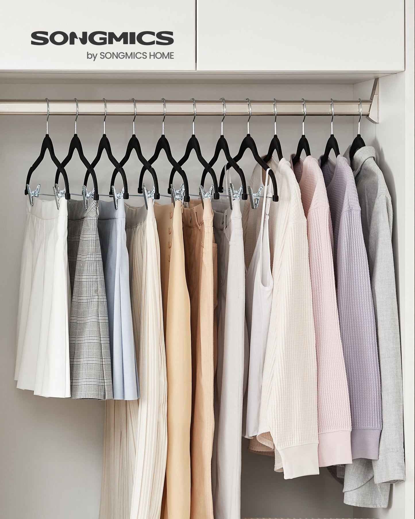 50-Pack Velvet Pants Hangers with Adjustable Clips