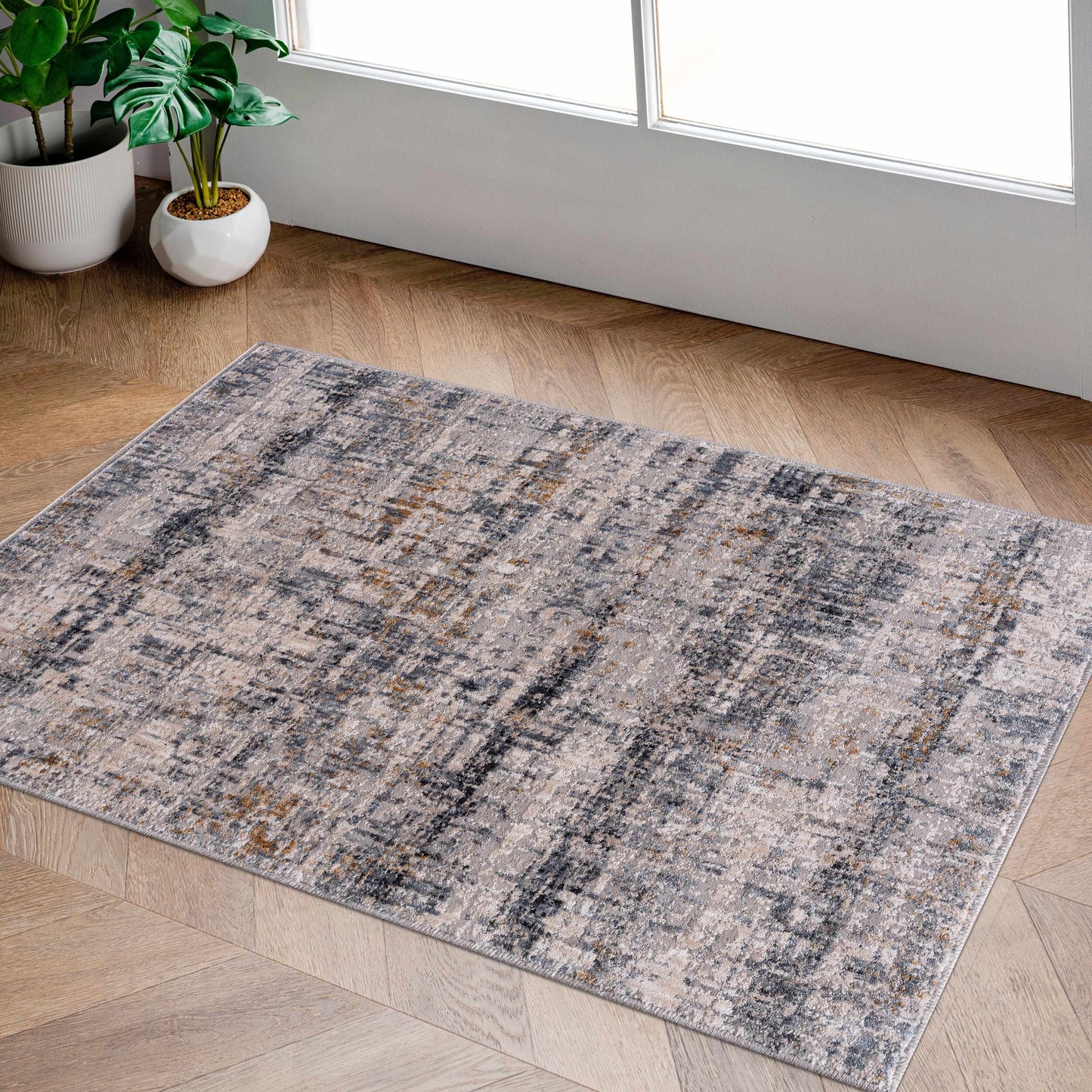 Hughesdale Distorted Lines Luxe Area Rug