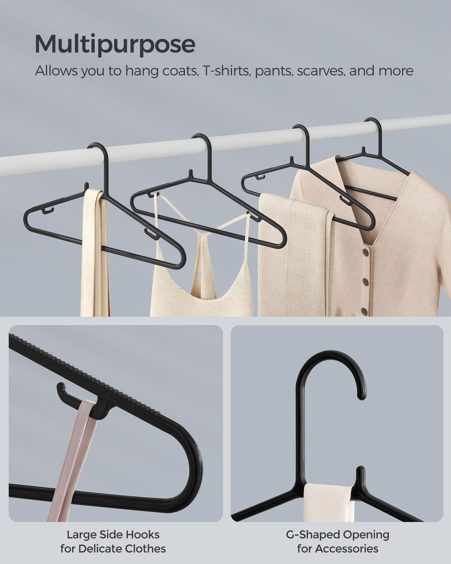50-Pack Plastic Clothes Hangers