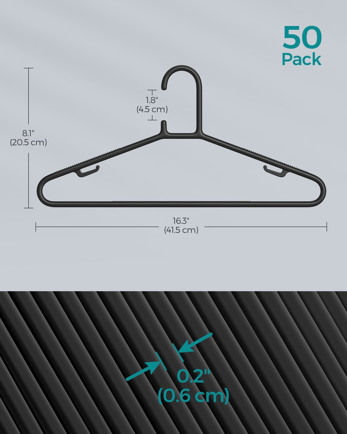 50-Pack Plastic Clothes Hangers