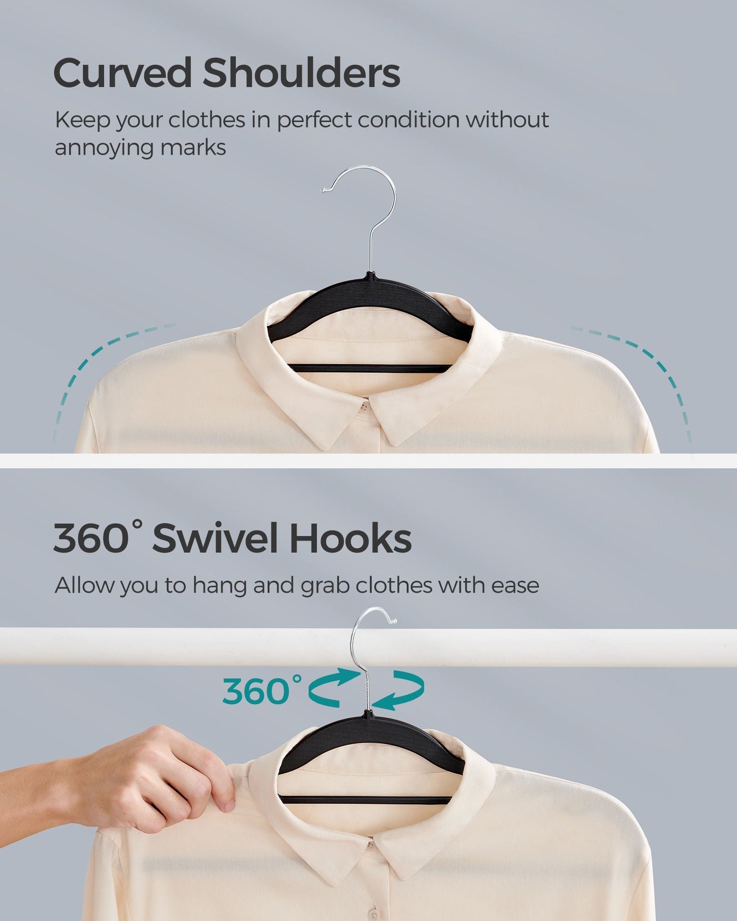 Pack of 30 Heavy-Duty Plastic Hangers