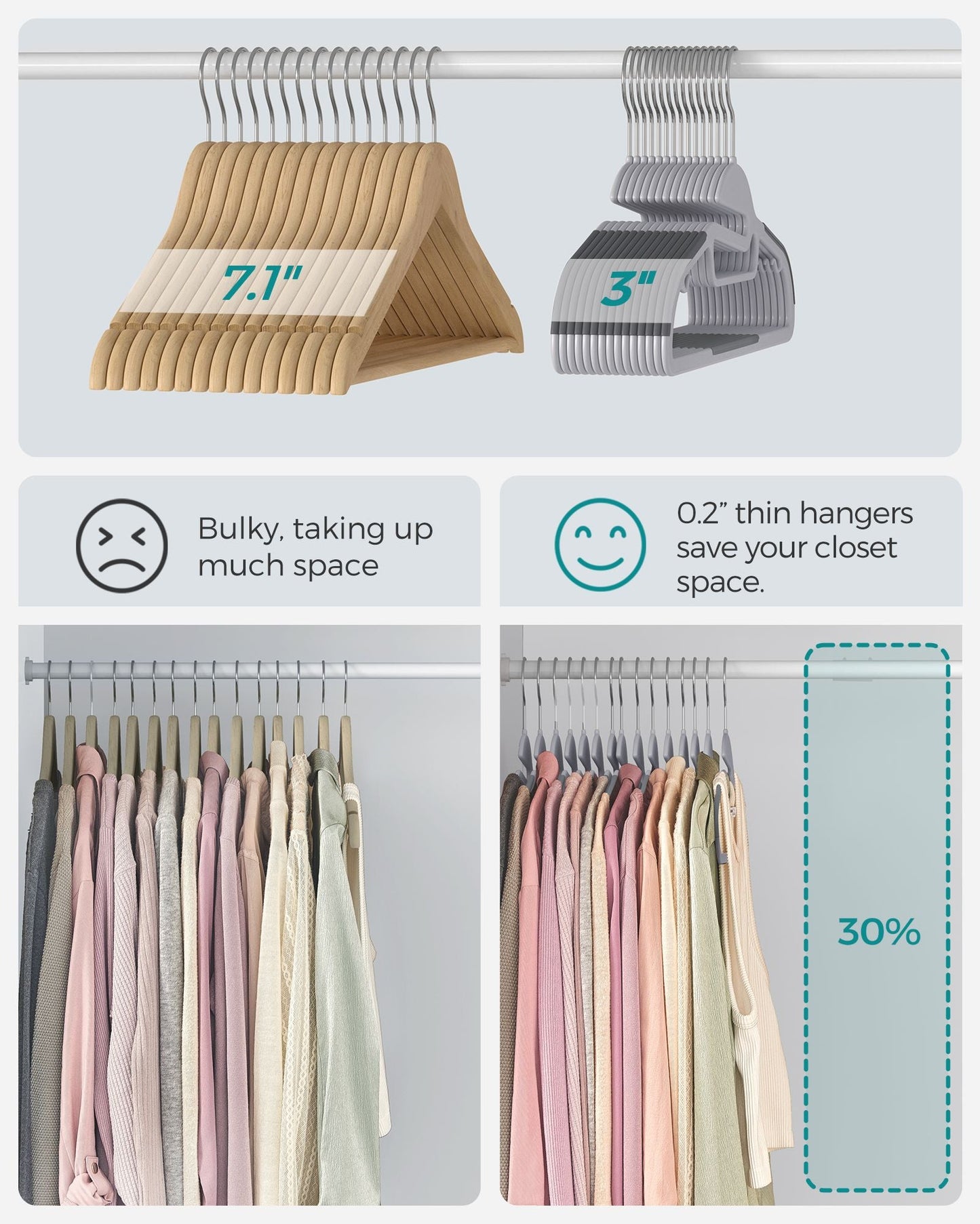 30 Pack Heavy-Duty Plastic Suit Hangers