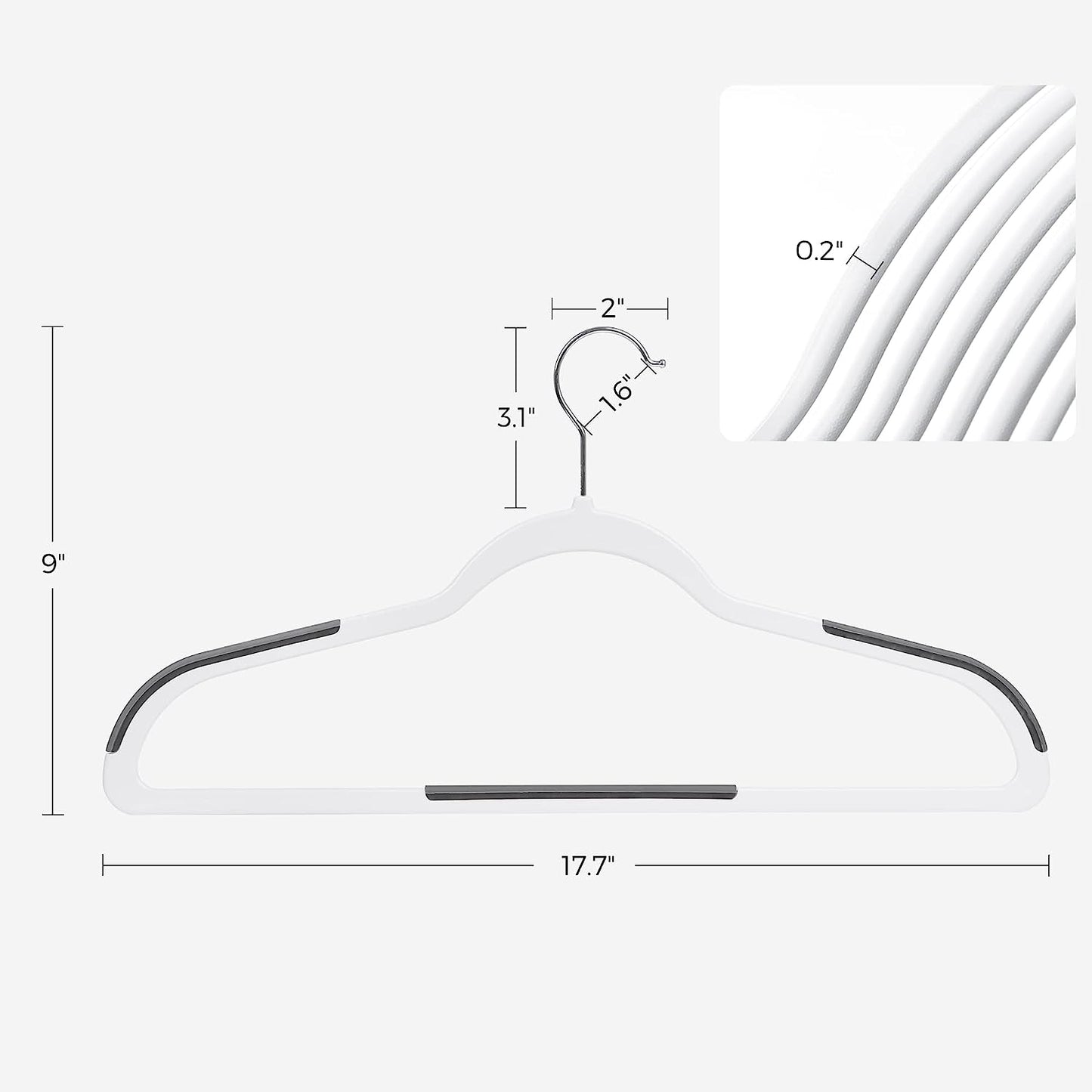 Pack of 50 Plastic Coat Hangers