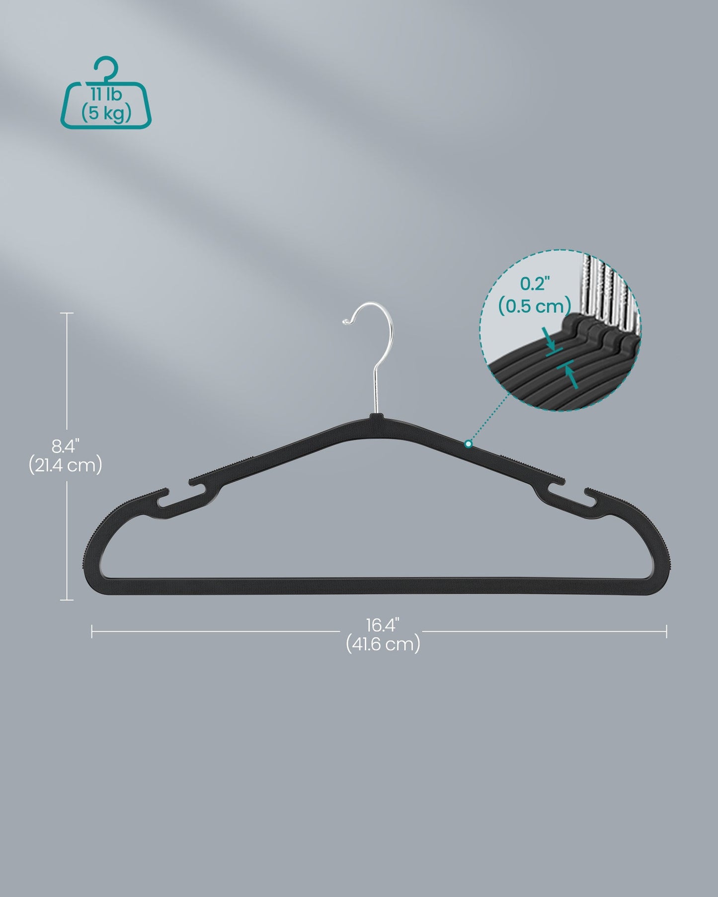 Heavy-Duty Plastic Clothes Hangers 50 Pack