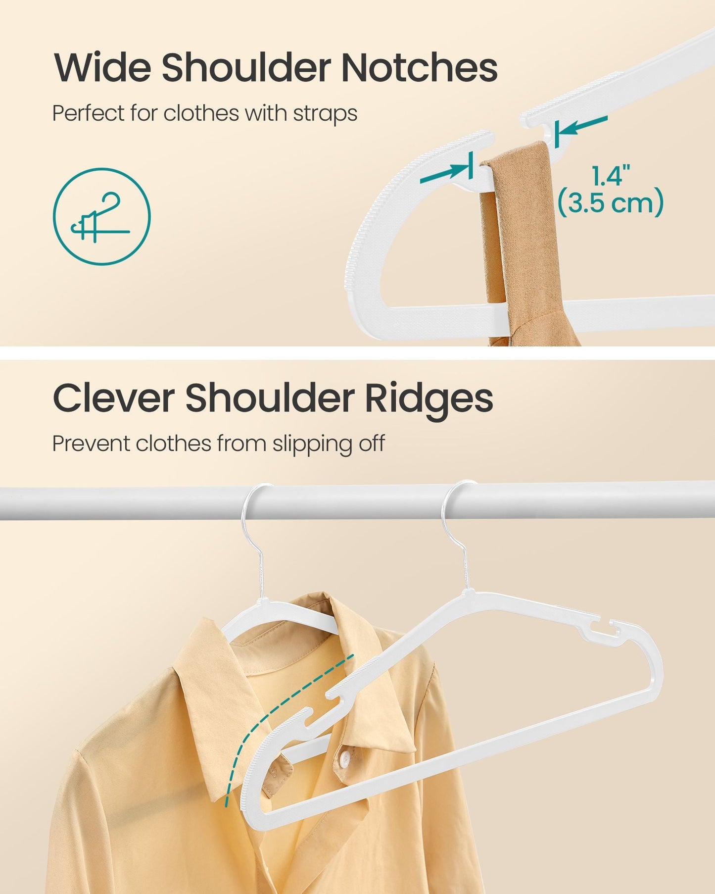 Heavy-Duty Plastic Clothes Hangers 50 Pack