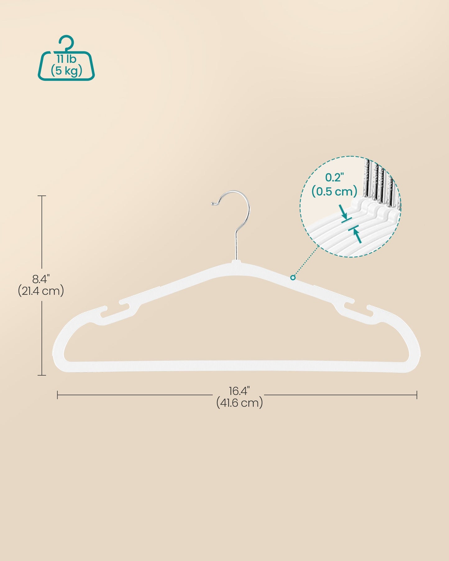 Heavy-Duty Plastic Clothes Hangers 50 Pack