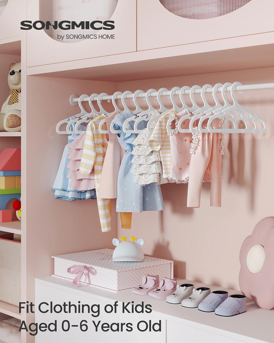 Baby Hangers 60 Pack 11 x 6.1 Inches Non-Slip Cloud White