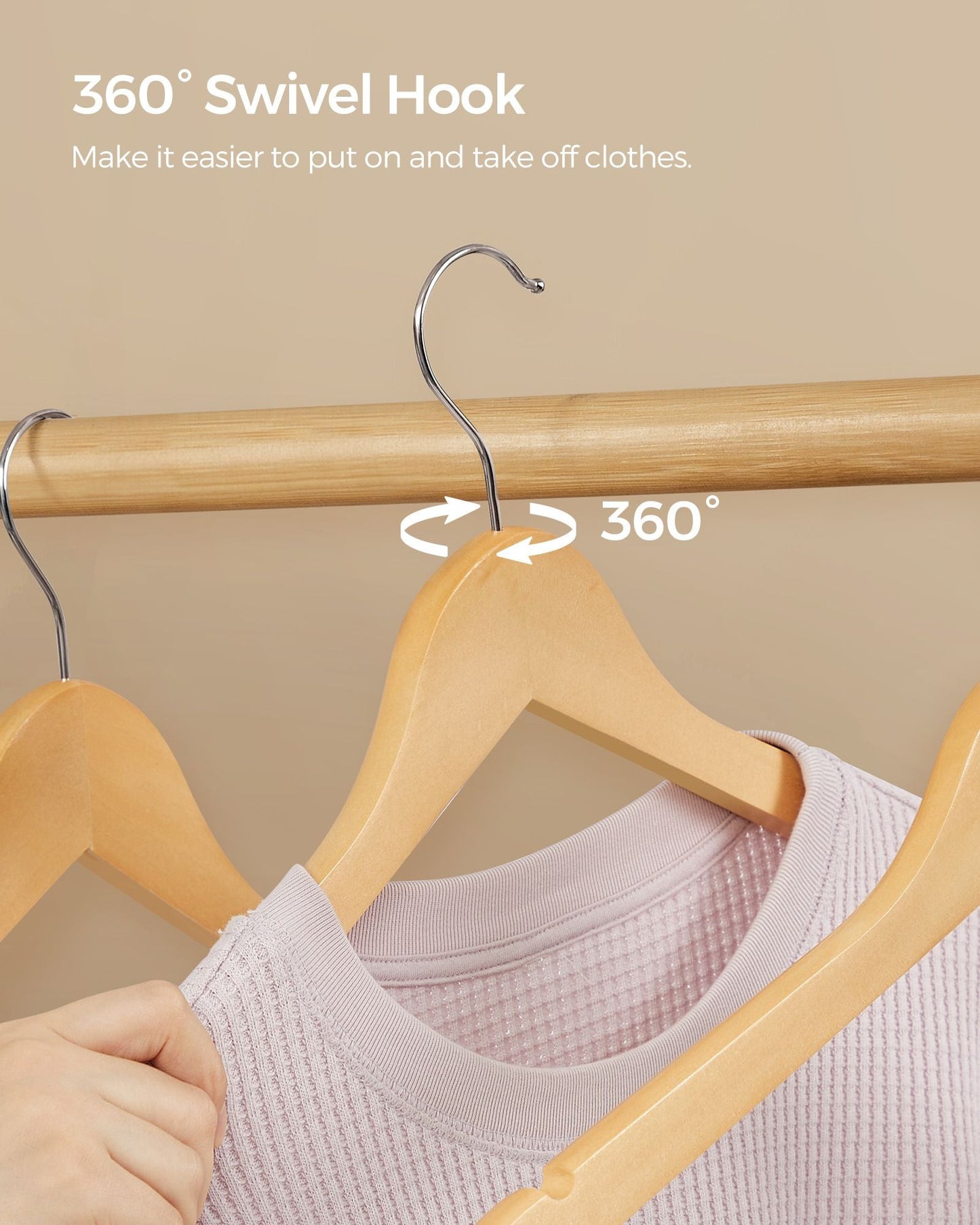 20-Pack Wood Coat Hangers with Shoulder Notches