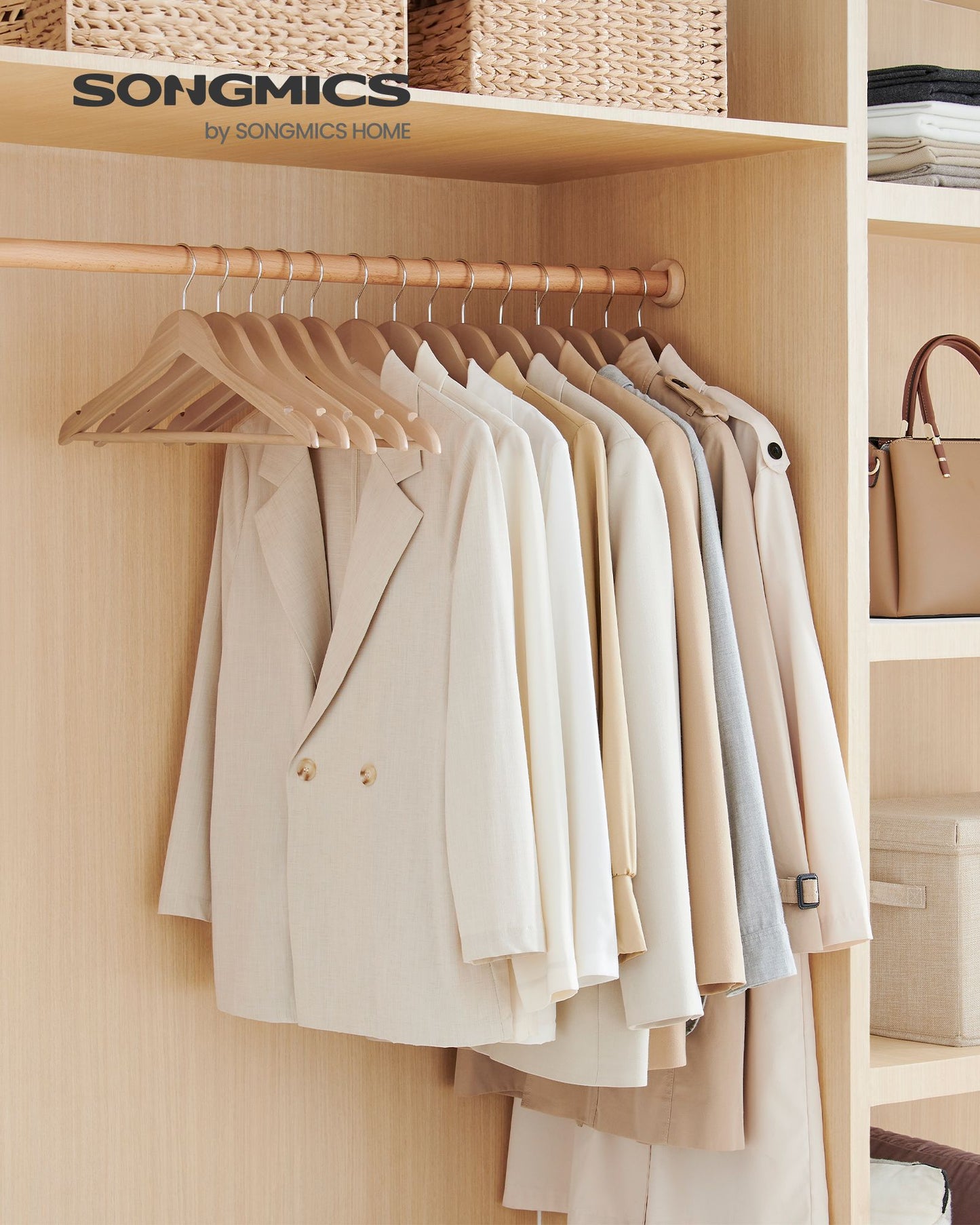 24-Pack Wooden Coat Hangers