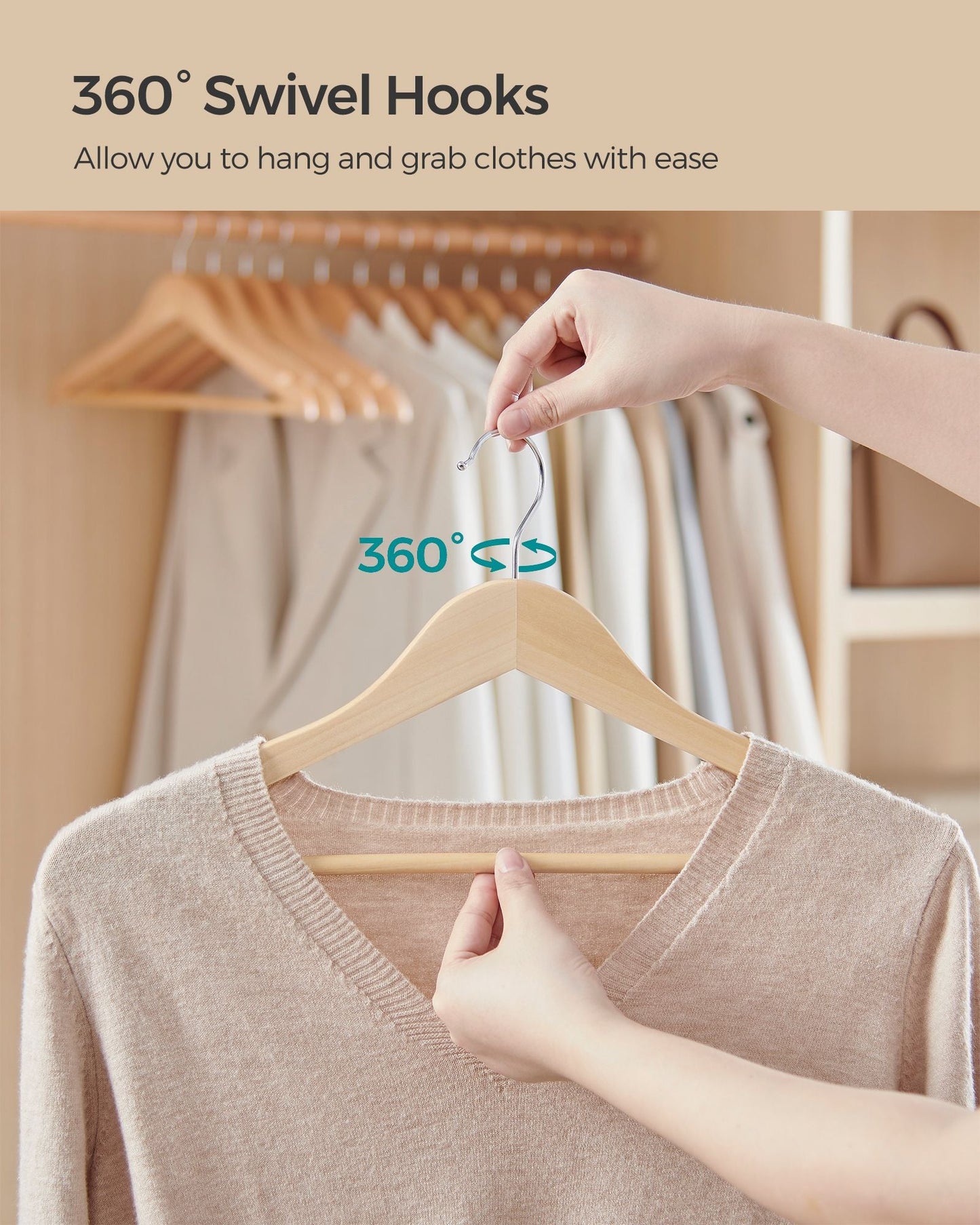 24-Pack Wooden Coat Hangers