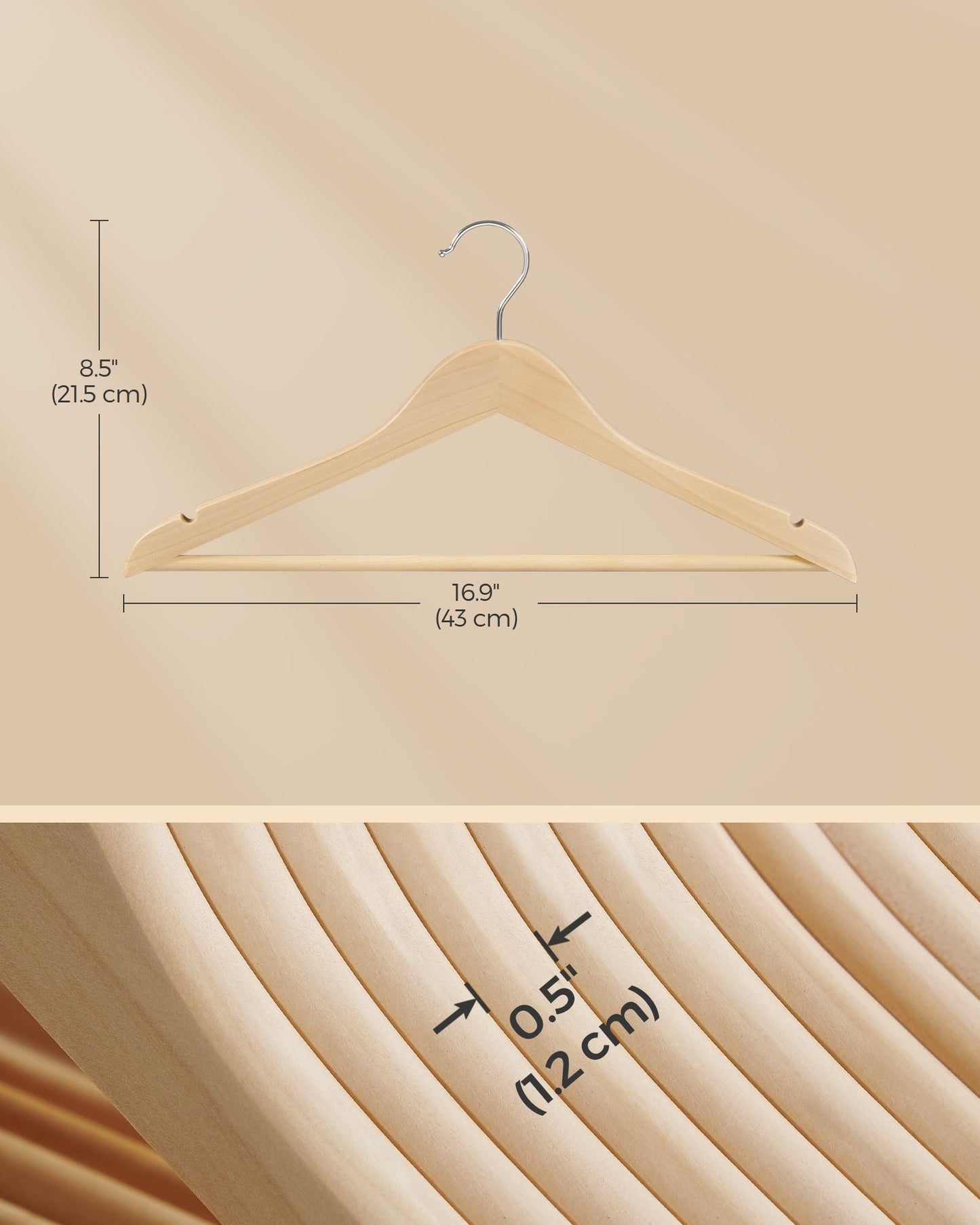24-Pack Wooden Coat Hangers