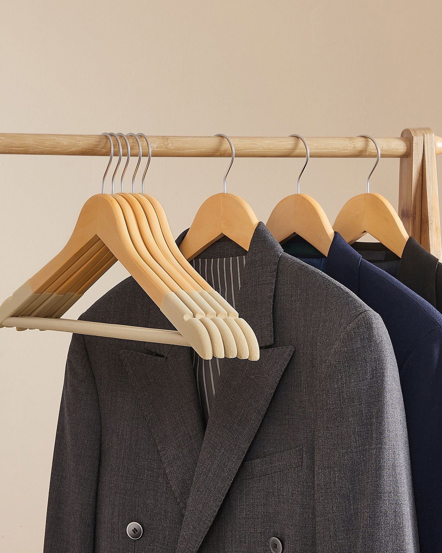 Set of 20 Velvet Wooden Hangers