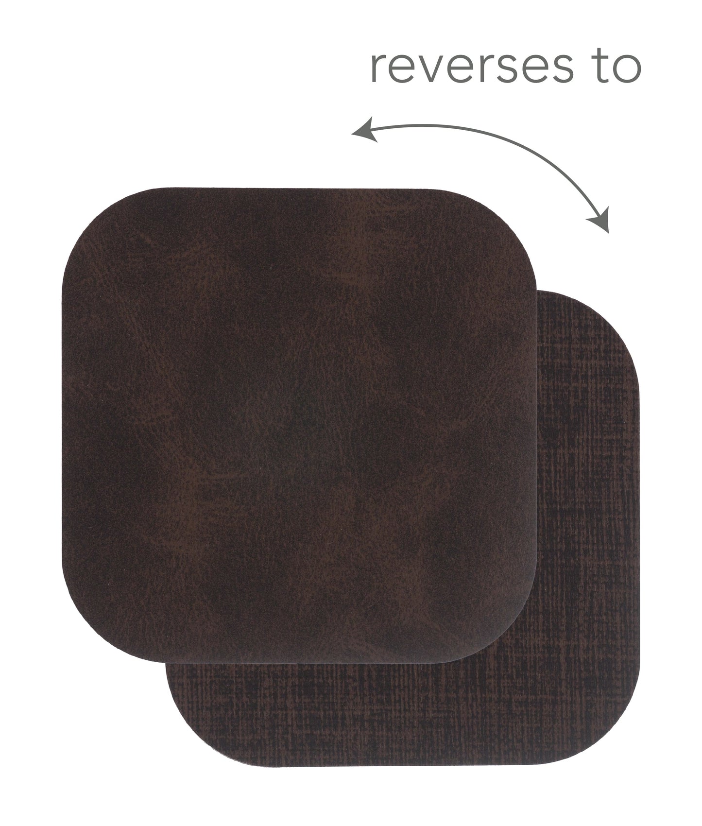 KAF Home Santiago Set Of 4  Faux Leather Coasters - 4.25" x 4.25"