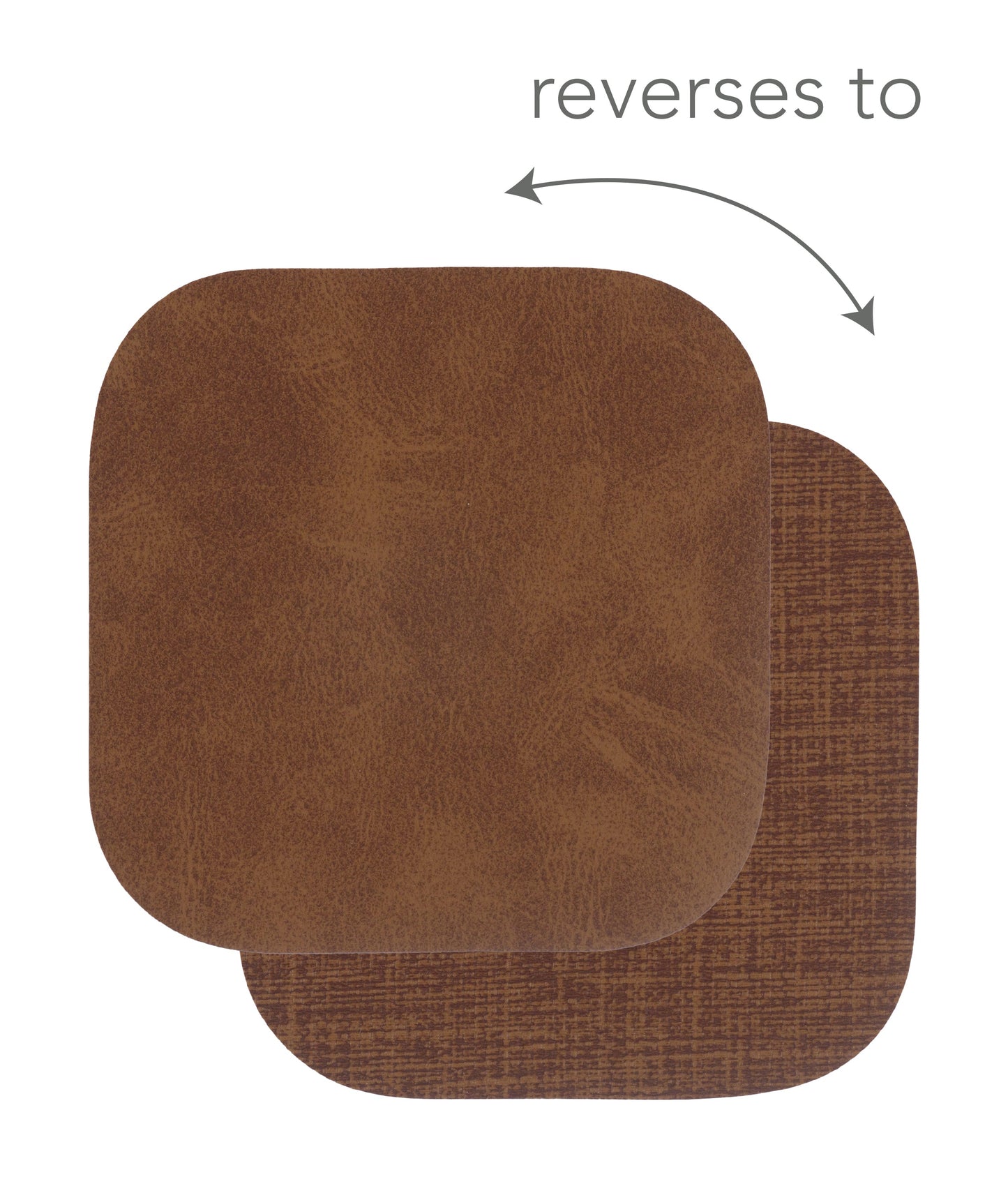 KAF Home Santiago Set Of 4  Faux Leather Coasters - 4.25" x 4.25"