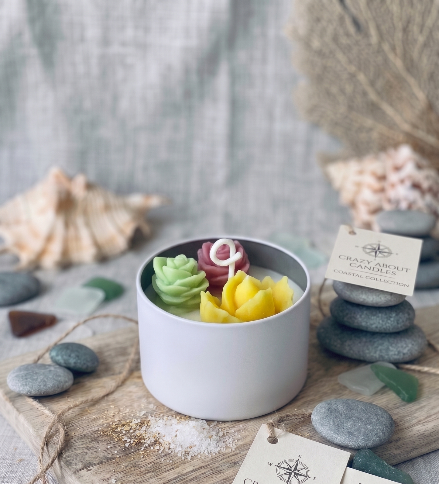 Cactus Jar Candle — Tricolor Rosette Garden | Soy Wax, Handmade in USA