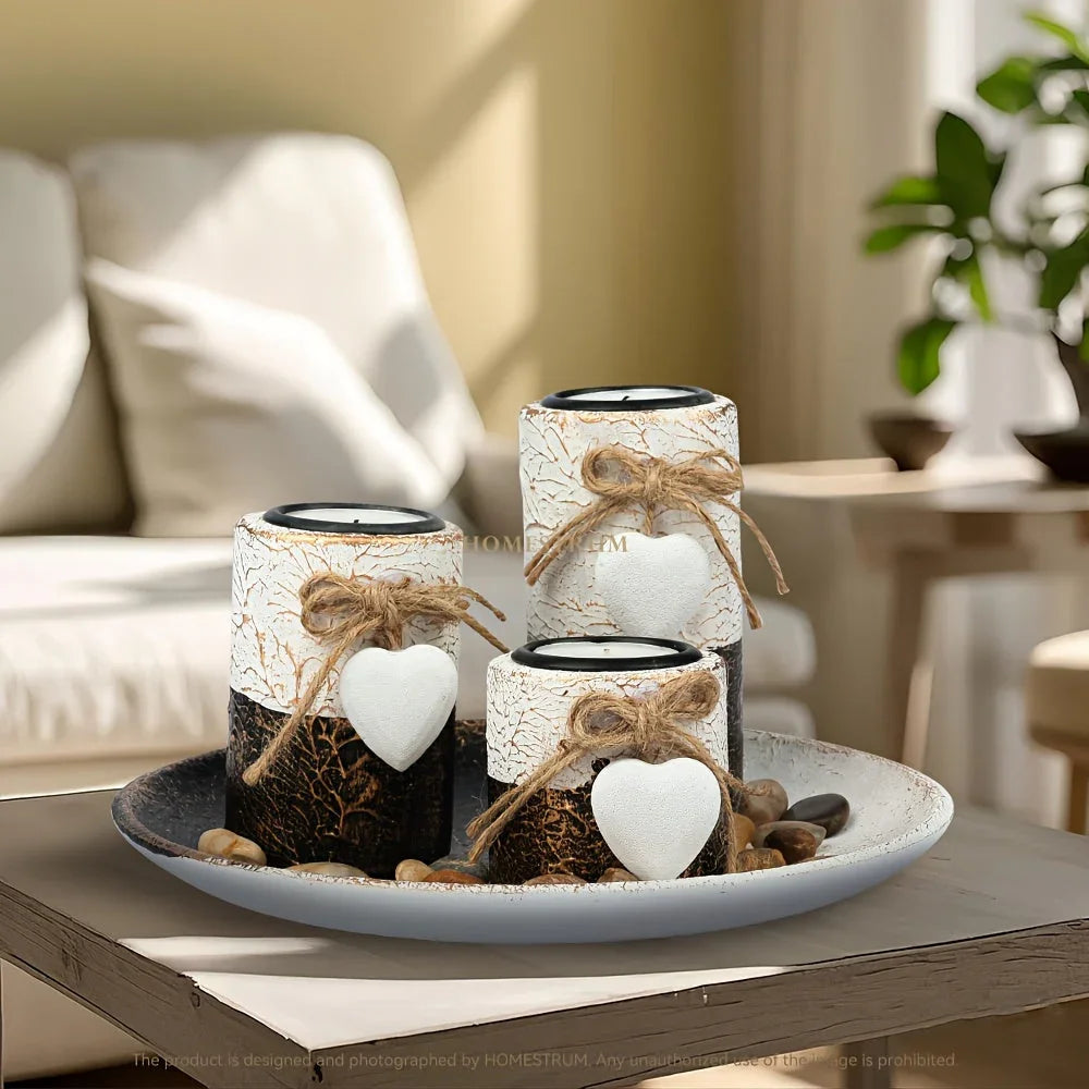 Candle Holder - Decorative Wooden Set
