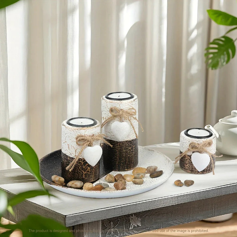 Candle Holder - Decorative Wooden Set