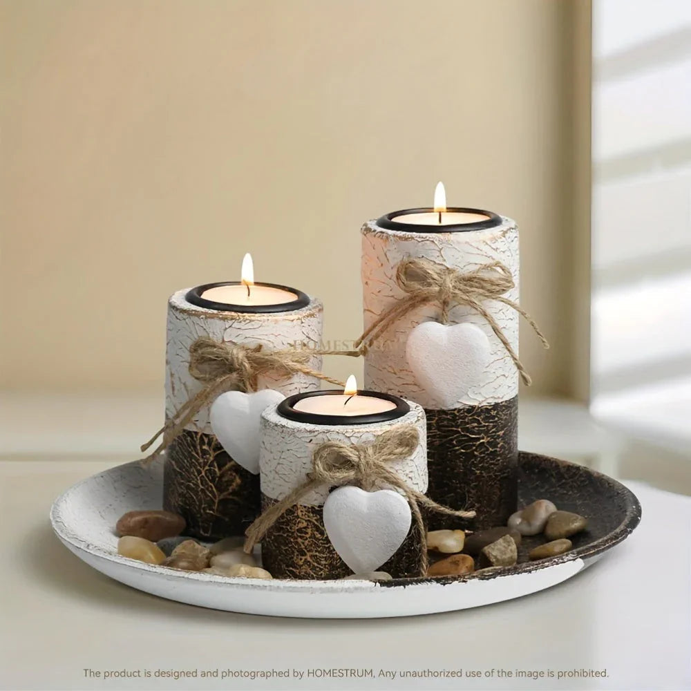 Candle Holder - Decorative Wooden Set