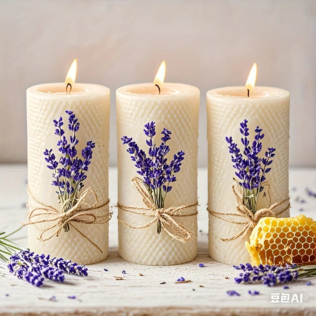 Candles - Lavender Beeswax 3-Pack