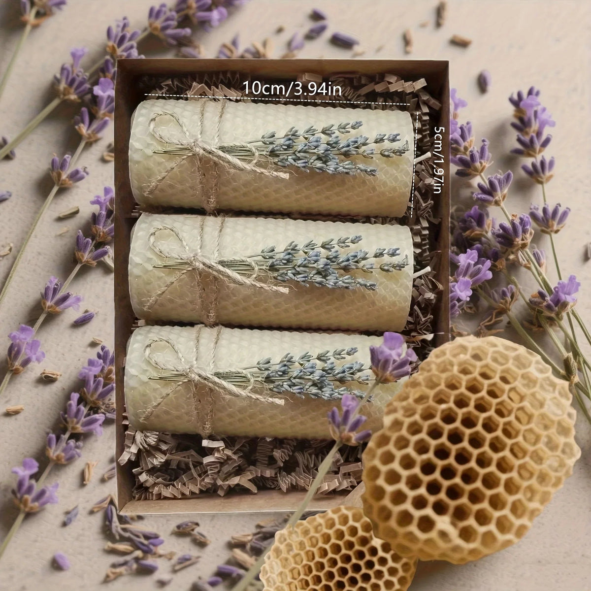Candles - Lavender Beeswax 3-Pack