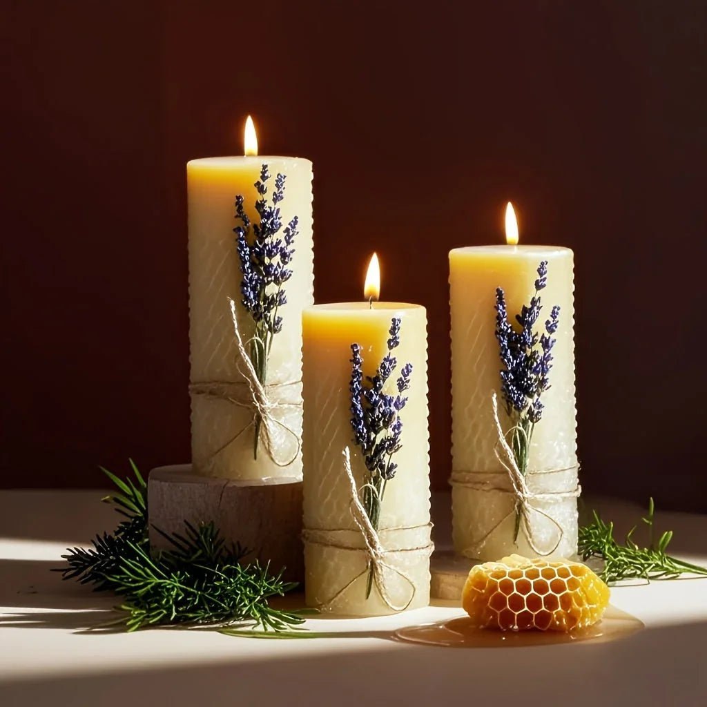 Candles - Lavender Beeswax 3-Pack
