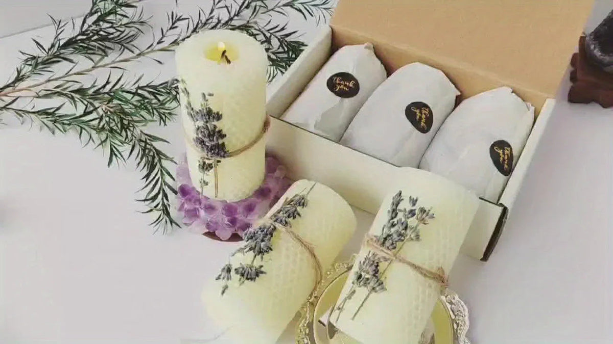 Candles - Lavender Beeswax 3-Pack