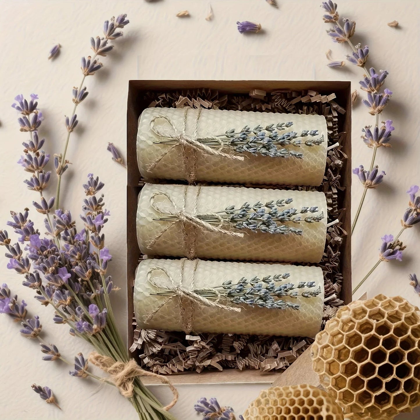 Candles - Lavender Beeswax 3-Pack