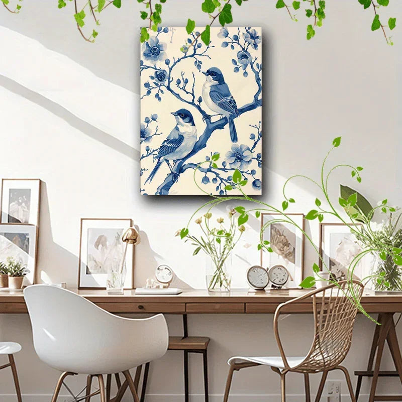 Canvas Painting - Elegant Wooden Blue