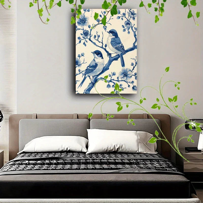 Canvas Painting - Elegant Wooden Blue