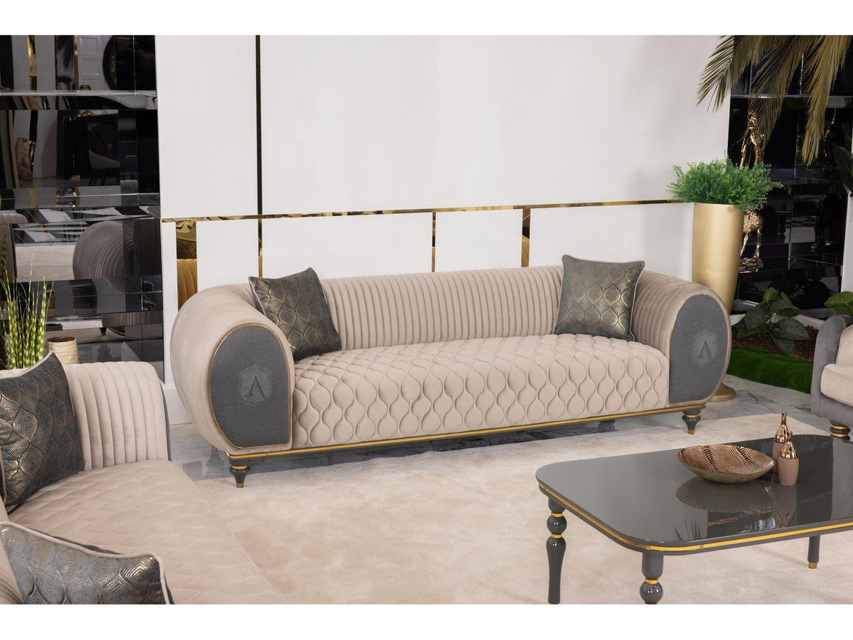 Capella Beige/Gray Living Room Set
