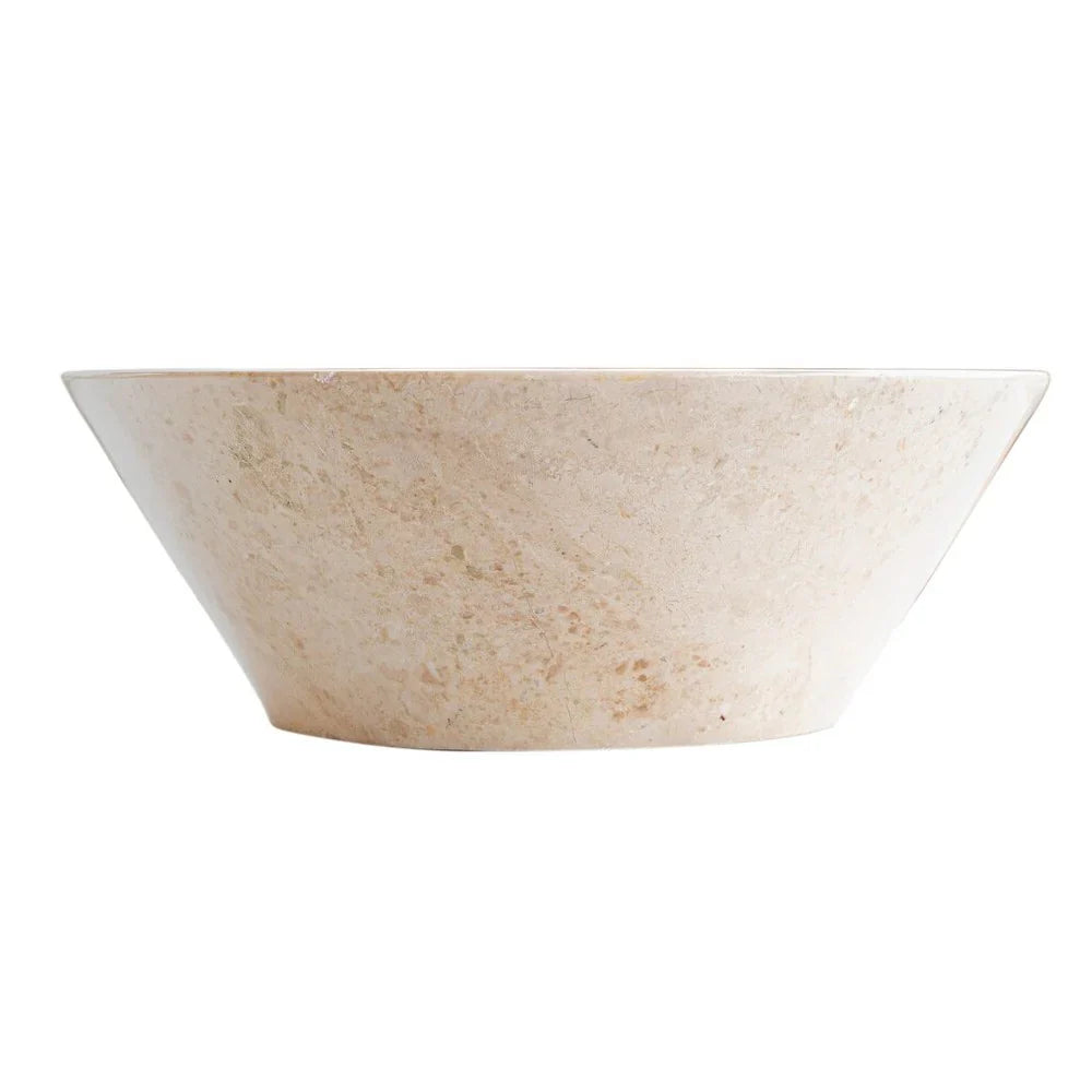 Cappuccino Beige Marble V-Shape Tapered Above Vanity Bathroom Sink Polished (D)16" (H)6"