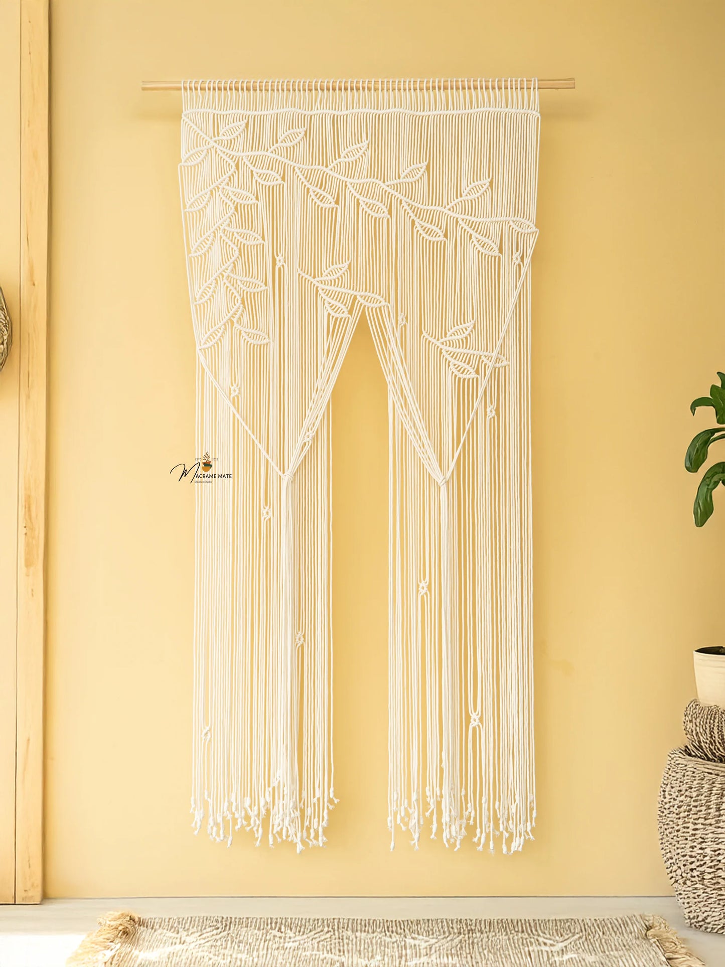 Celeste Natural Macrame Leaf Door Curtain