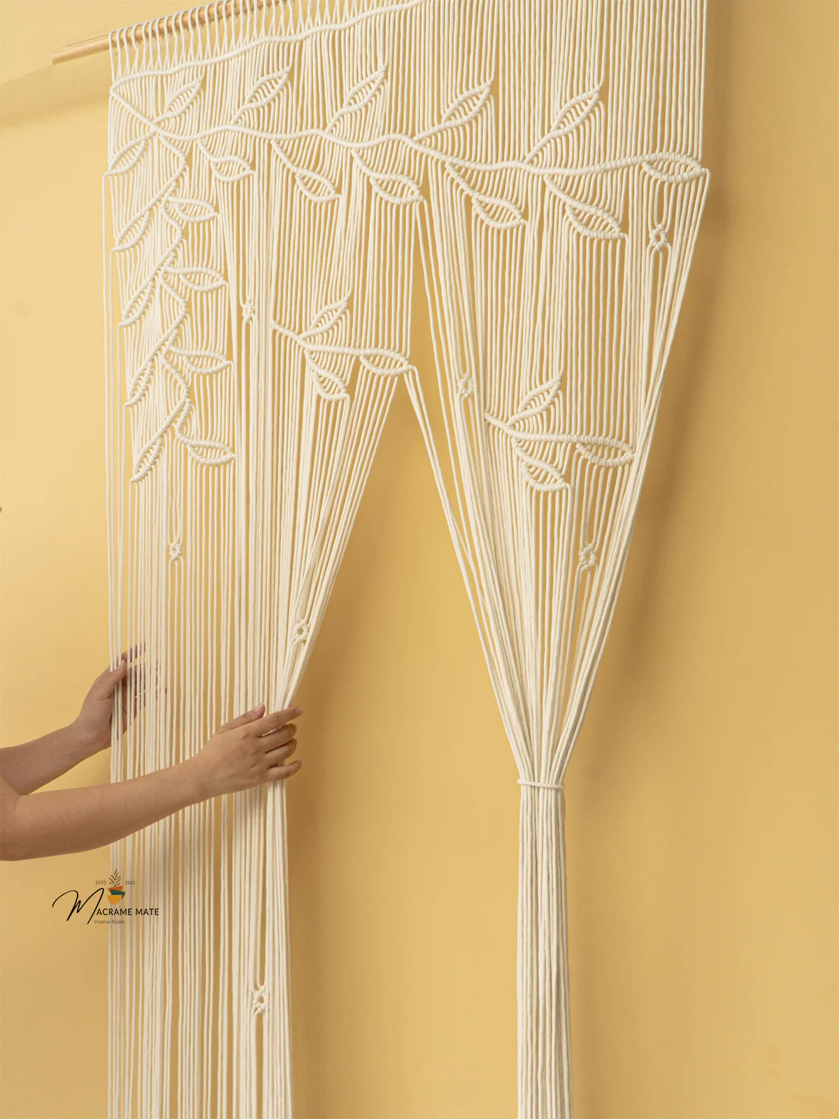 Celeste Natural Macrame Leaf Door Curtain