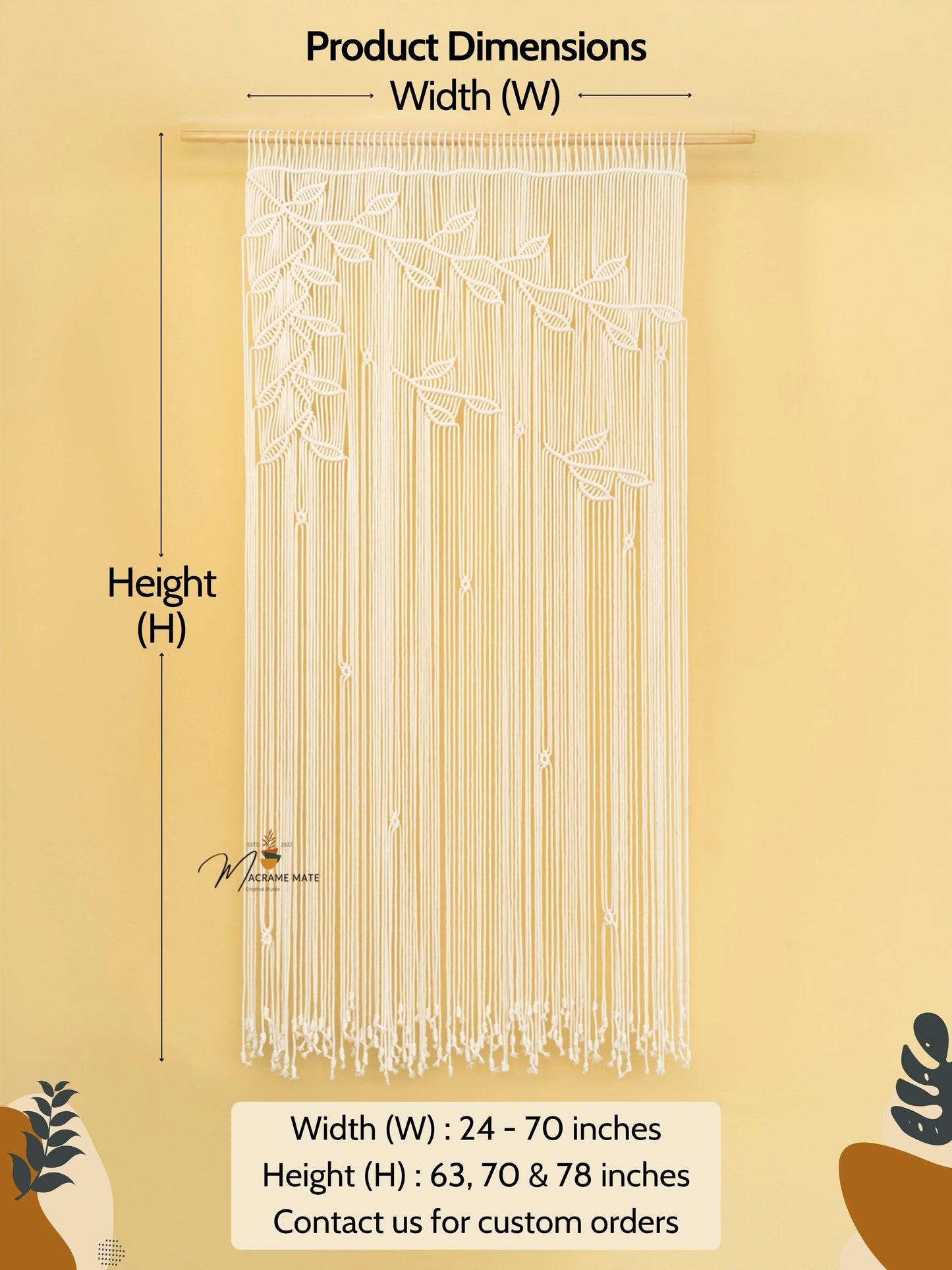 Celeste Natural Macrame Leaf Door Curtain