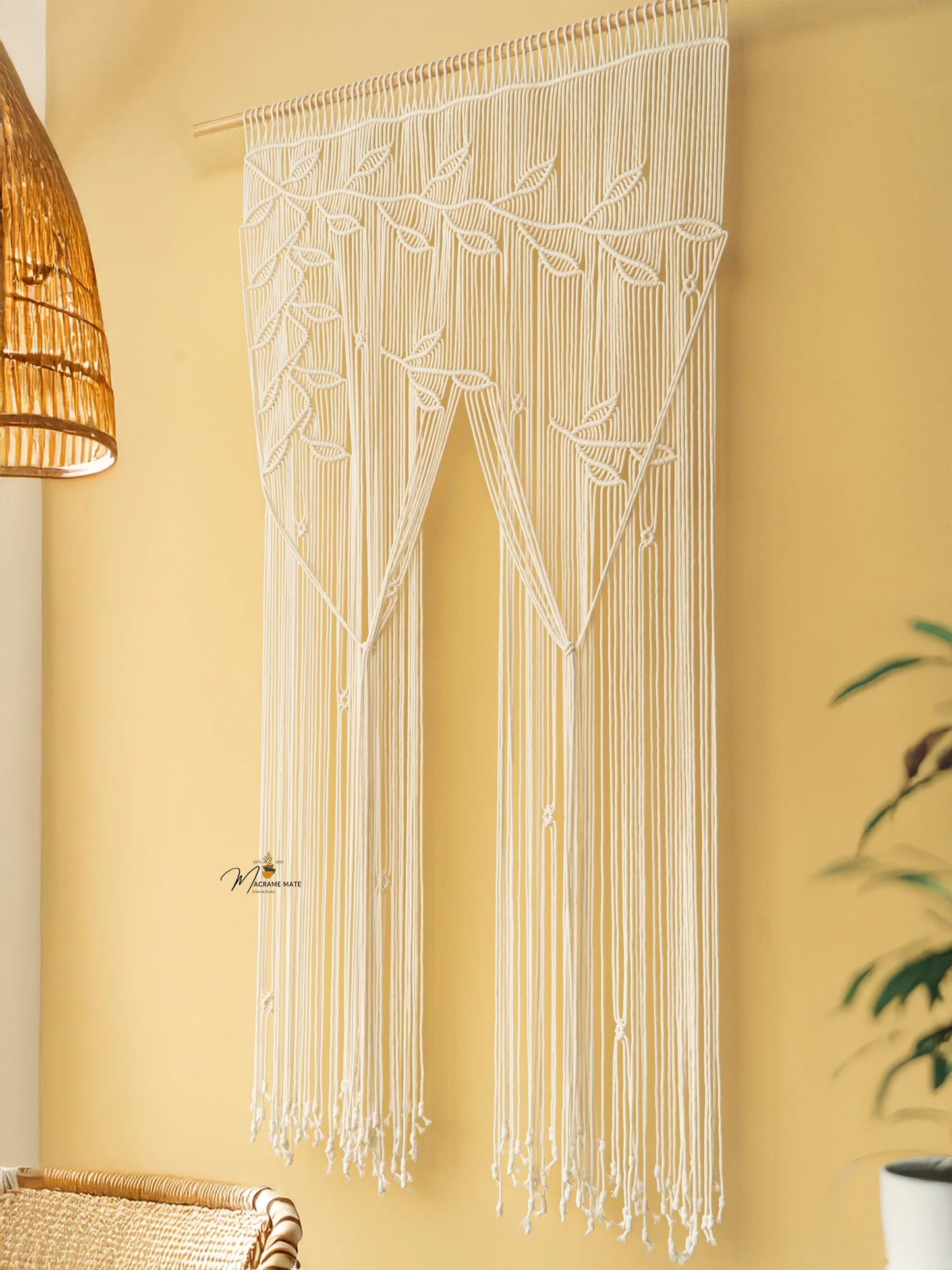 Celeste Natural Macrame Leaf Door Curtain