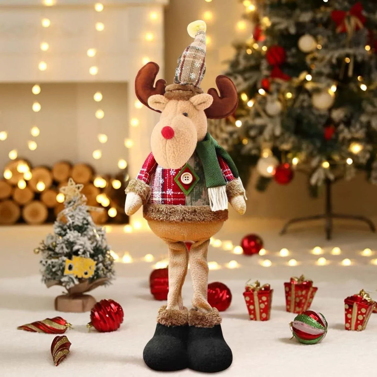 Ceramic Christmas Figurines with Santa, Snowman and Reindeer Designs