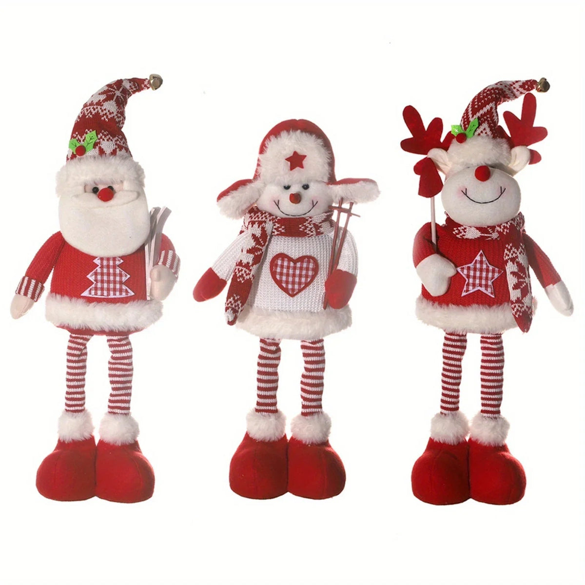 Ceramic Christmas Figurines with Santa, Snowman and Reindeer Designs