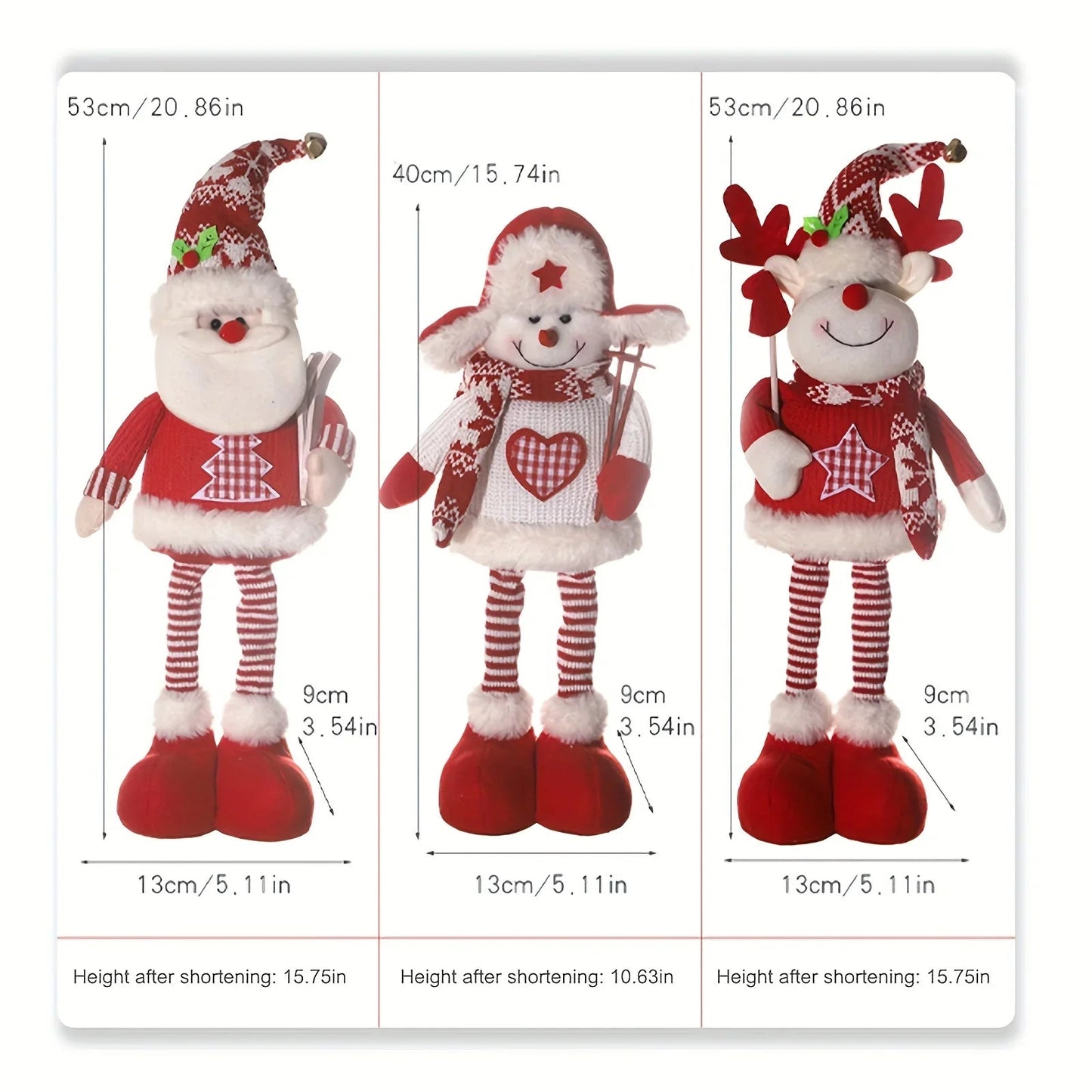 Ceramic Christmas Figurines with Santa, Snowman and Reindeer Designs