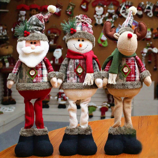 Ceramic Christmas Figurines with Santa, Snowman and Reindeer Designs