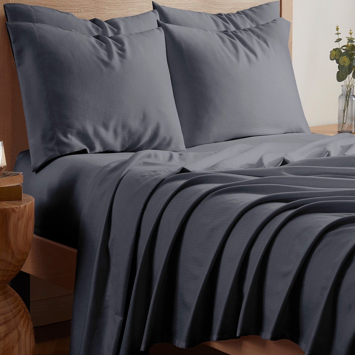 Kathy Ireland 1200tc 6 Piece Cotton Rich Damask Stripe Sheet Set