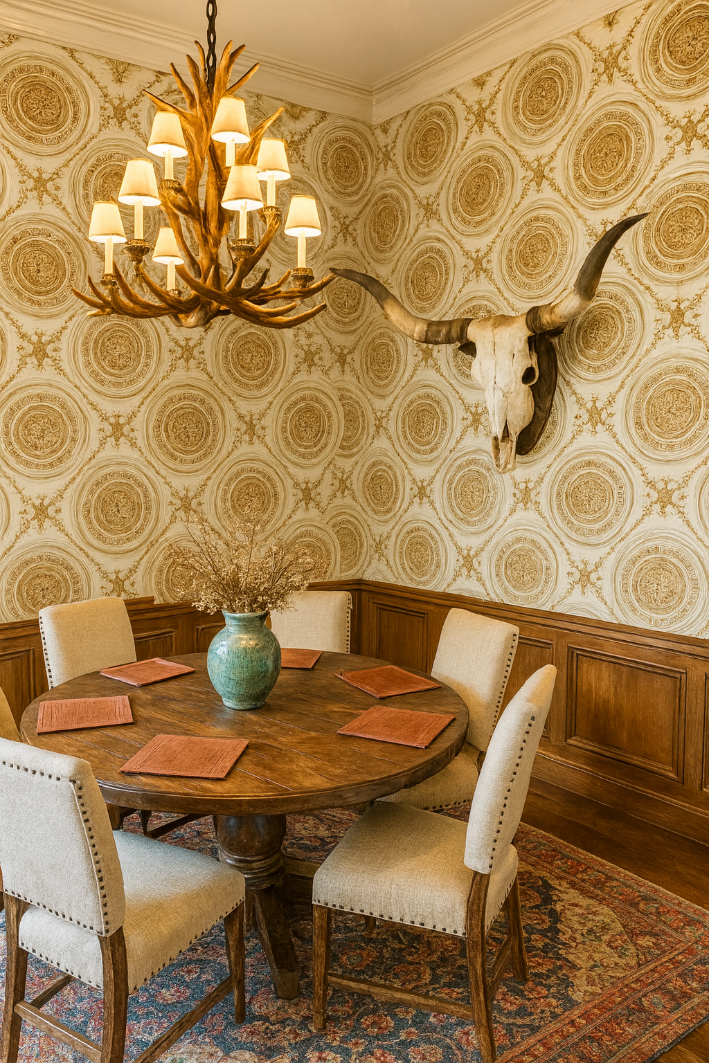 Gilded Medallion Reign Wallpaper