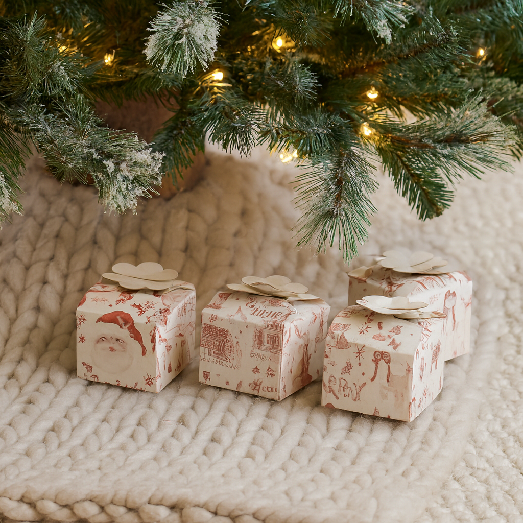 Holiday Printed Interlocking Gift Boxes | 4 Styles