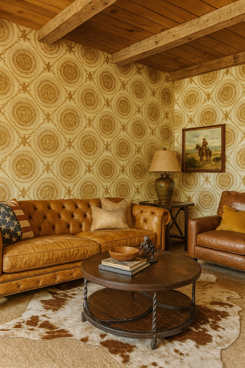 Gilded Medallion Reign Wallpaper