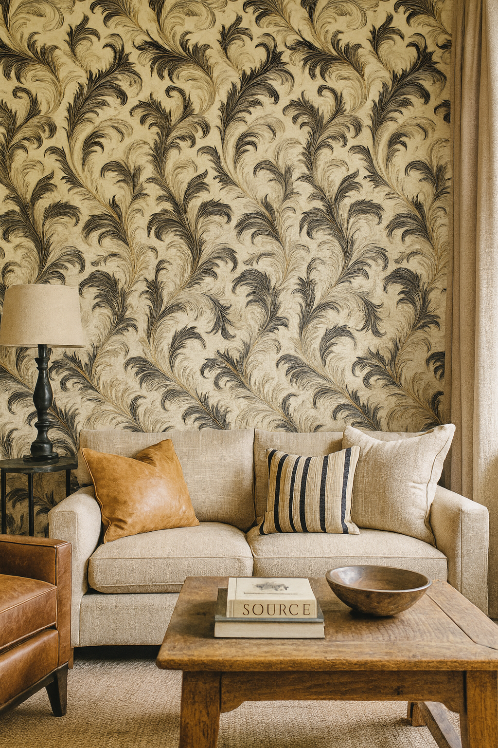 Featherstorm Flourish Wallpaper