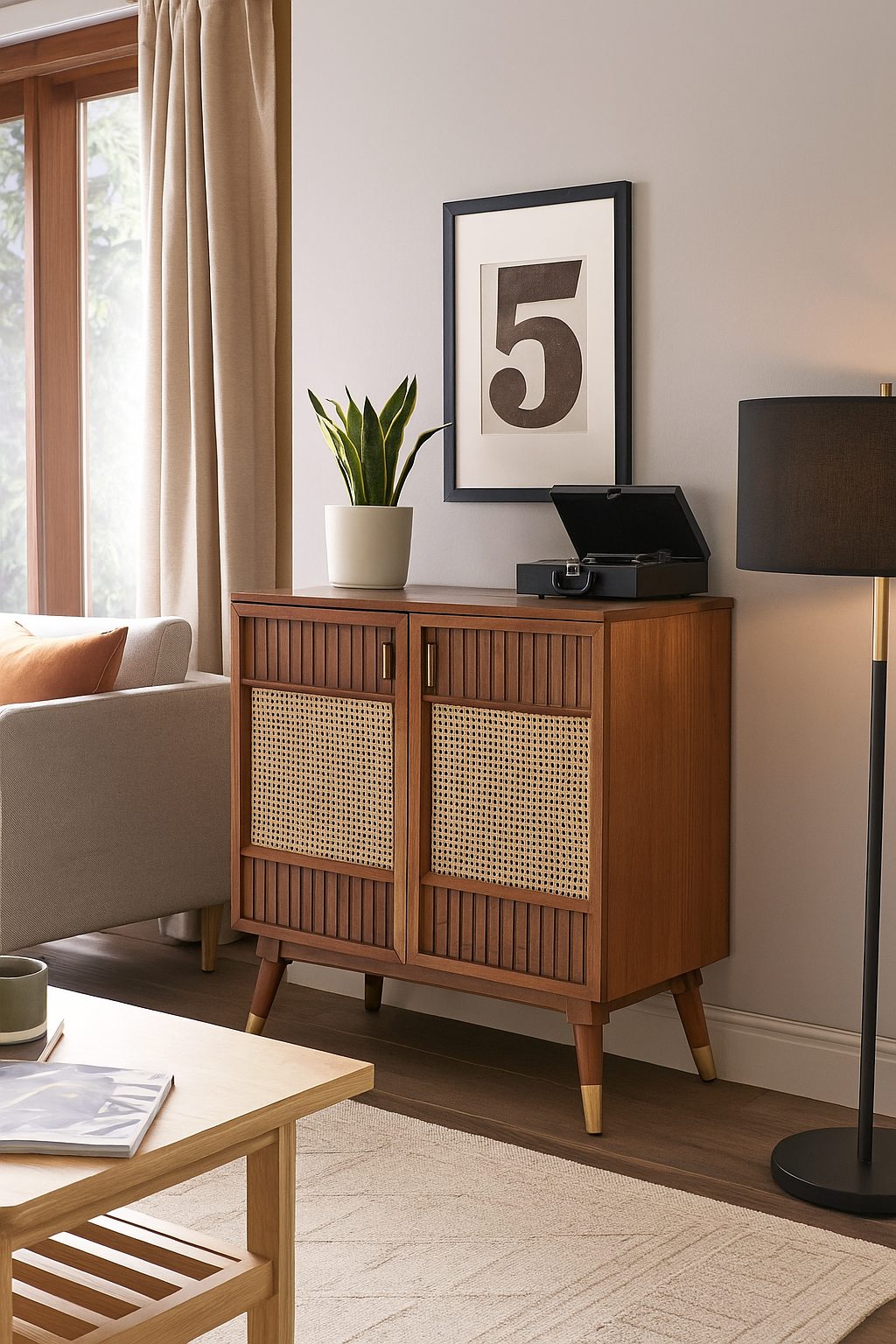 Bana Cane Accent Cabinet