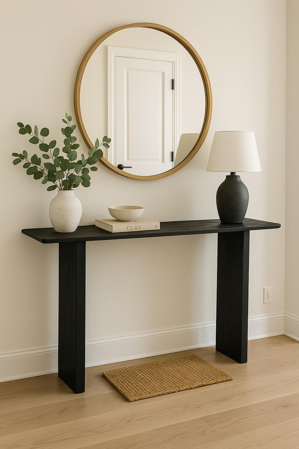 Grackle Solid Wood Console Table -  Black