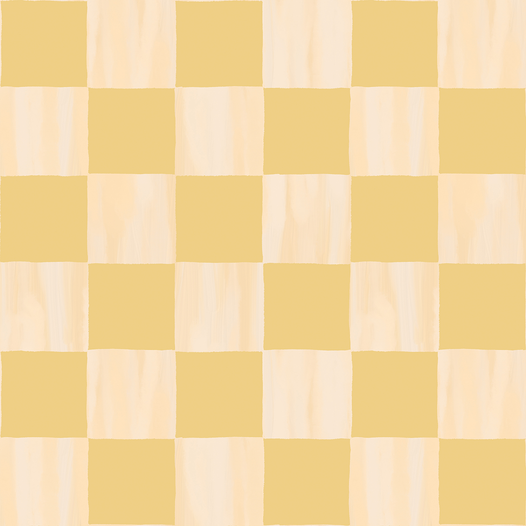 Checkers Wallpaper, peach and butter yellow